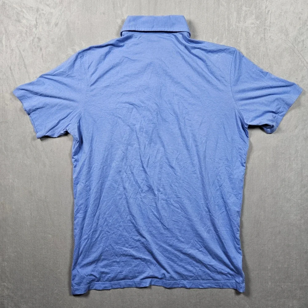 Greyson Polo Shirt Mens Medium Blue‎ Pima Cotton Blend Pocket Golf Logo Stretch